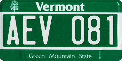 VT license plate AEV081