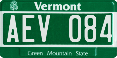 VT license plate AEV084