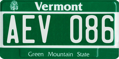 VT license plate AEV086