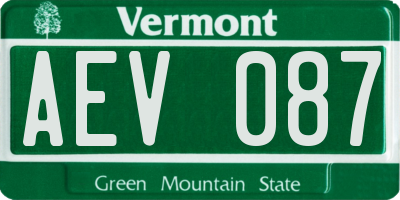 VT license plate AEV087
