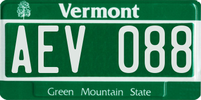 VT license plate AEV088
