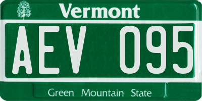 VT license plate AEV095