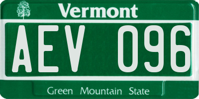 VT license plate AEV096
