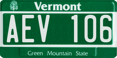VT license plate AEV106