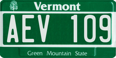 VT license plate AEV109