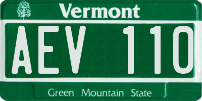 VT license plate AEV110