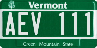 VT license plate AEV111
