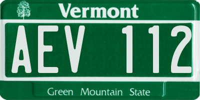 VT license plate AEV112