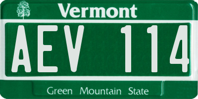 VT license plate AEV114