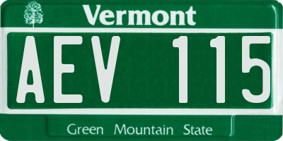 VT license plate AEV115