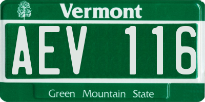 VT license plate AEV116