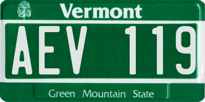 VT license plate AEV119