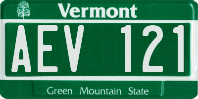 VT license plate AEV121