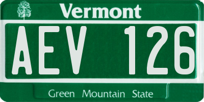 VT license plate AEV126
