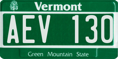 VT license plate AEV130