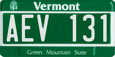 VT license plate AEV131