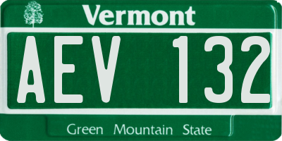 VT license plate AEV132