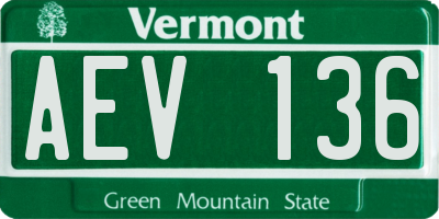 VT license plate AEV136