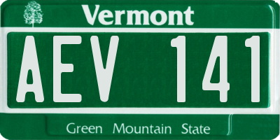 VT license plate AEV141