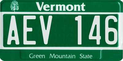 VT license plate AEV146