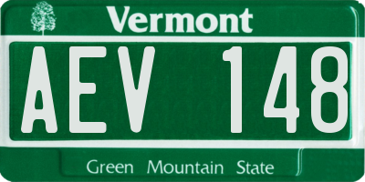 VT license plate AEV148