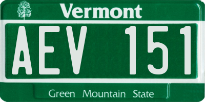 VT license plate AEV151