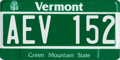 VT license plate AEV152