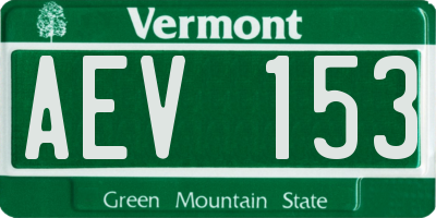 VT license plate AEV153