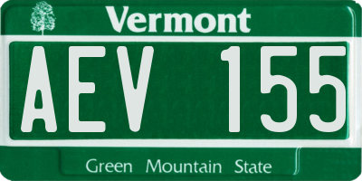 VT license plate AEV155