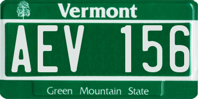 VT license plate AEV156