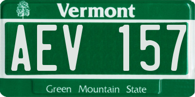 VT license plate AEV157