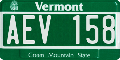 VT license plate AEV158