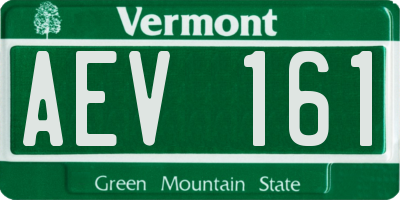 VT license plate AEV161