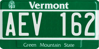 VT license plate AEV162