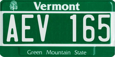 VT license plate AEV165