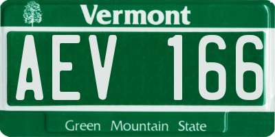 VT license plate AEV166