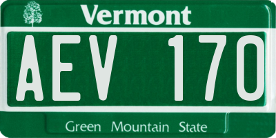 VT license plate AEV170