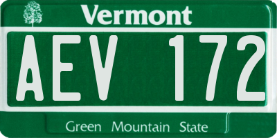 VT license plate AEV172