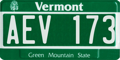 VT license plate AEV173