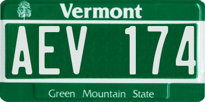 VT license plate AEV174