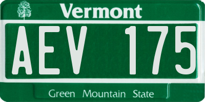 VT license plate AEV175
