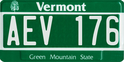 VT license plate AEV176