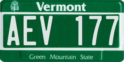 VT license plate AEV177