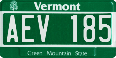 VT license plate AEV185