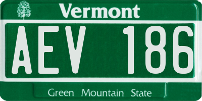 VT license plate AEV186