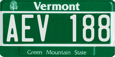 VT license plate AEV188