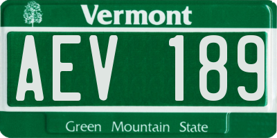 VT license plate AEV189