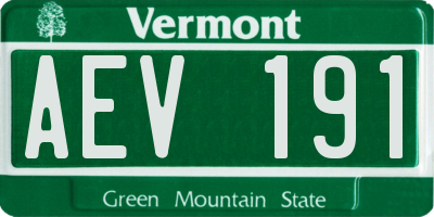 VT license plate AEV191