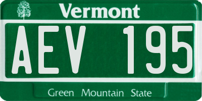 VT license plate AEV195