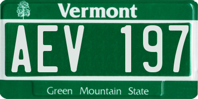 VT license plate AEV197